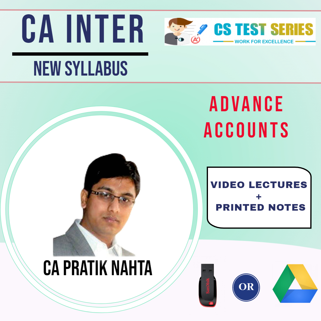 CA Inter Advanced Accounts Video Lectures by CA Pratik Nahta (USB)